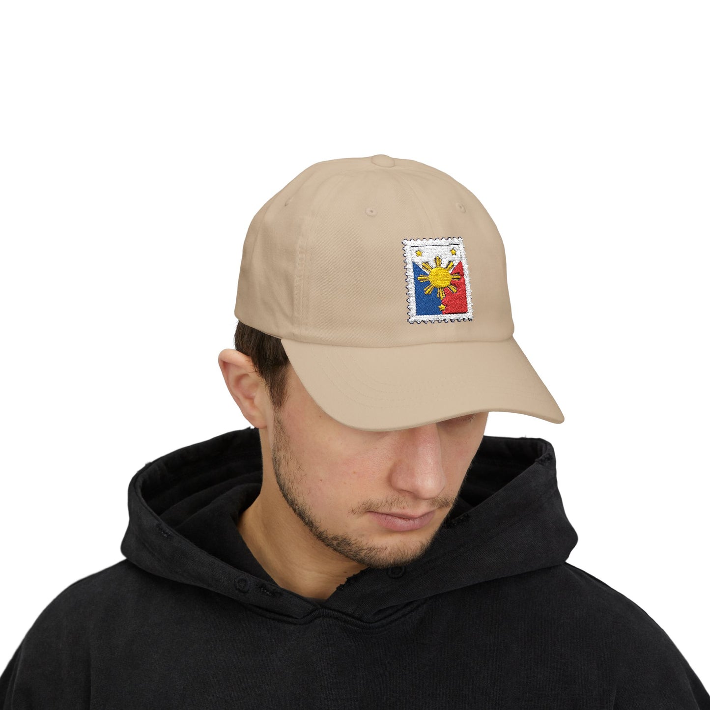 Classic Dad Cap with Philippine Stamp Design, Filipino Heritage Hat, Casual Summer Accessory, Gift for Dads, Unisex Cap