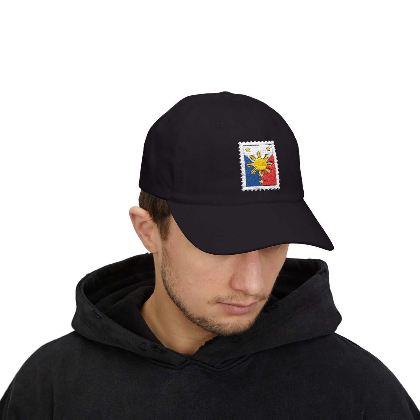 Classic Dad Cap with Philippine Stamp Design, Filipino Heritage Hat, Casual Summer Accessory, Gift for Dads, Unisex Cap