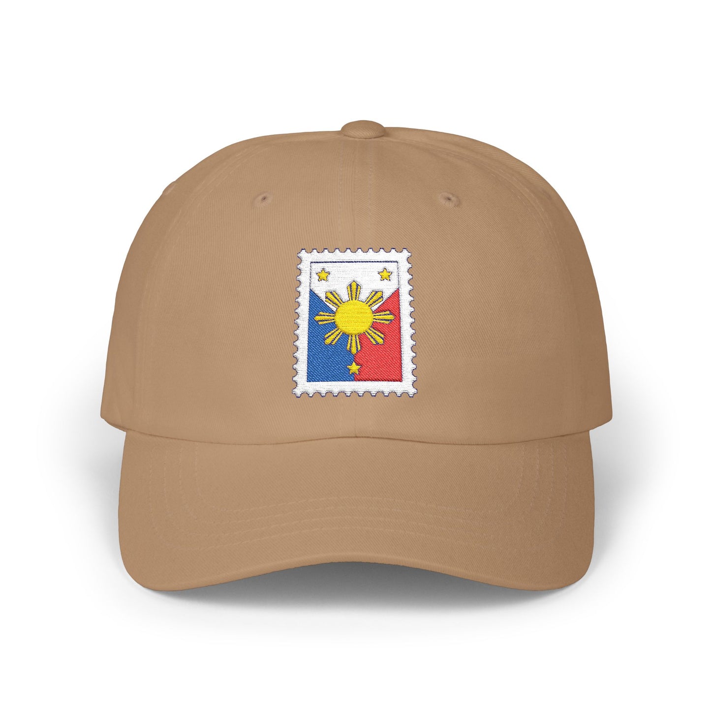 Classic Dad Cap with Philippine Stamp Design, Filipino Heritage Hat, Casual Summer Accessory, Gift for Dads, Unisex Cap