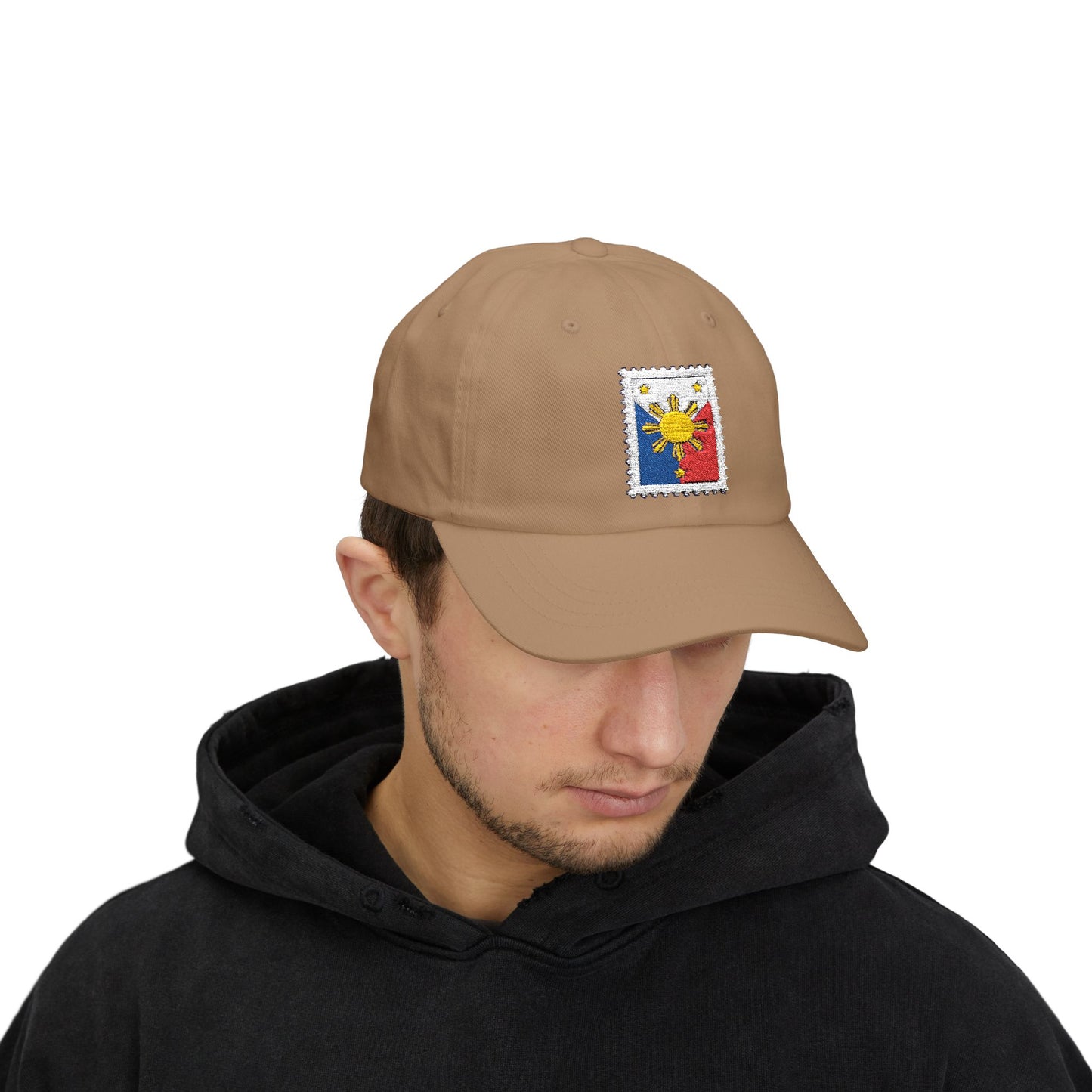 Classic Dad Cap with Philippine Stamp Design, Filipino Heritage Hat, Casual Summer Accessory, Gift for Dads, Unisex Cap