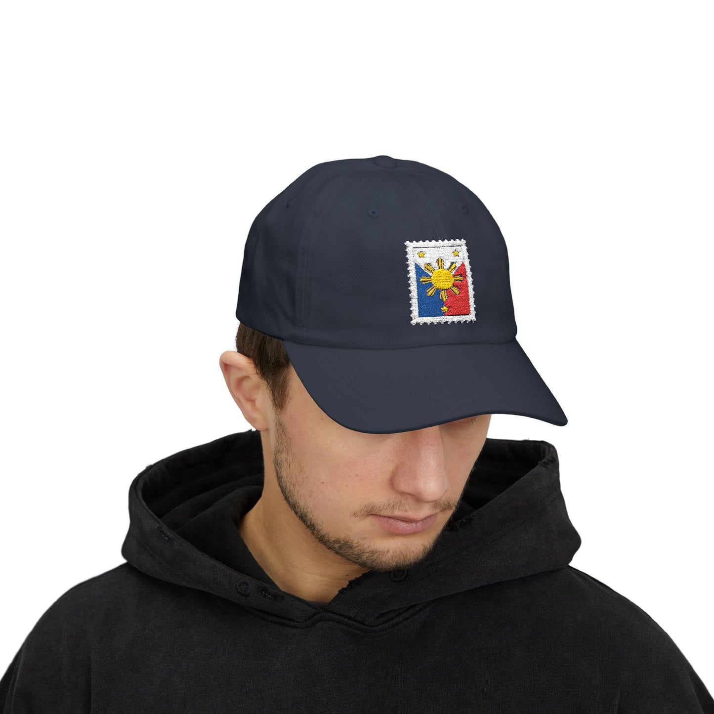 Classic Dad Cap with Philippine Stamp Design, Filipino Heritage Hat, Casual Summer Accessory, Gift for Dads, Unisex Cap