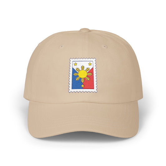 Classic Dad Cap with Philippine Stamp Design, Filipino Heritage Hat, Casual Summer Accessory, Gift for Dads, Unisex Cap